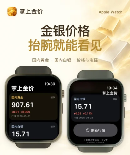 掌上金价 Apple Watch：腕上金银行情